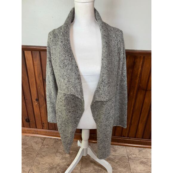 Womens Eileen Fisher Gray Mohair and Wool Open Front Cardigan Sweater Petite L - Picture 2 of 10